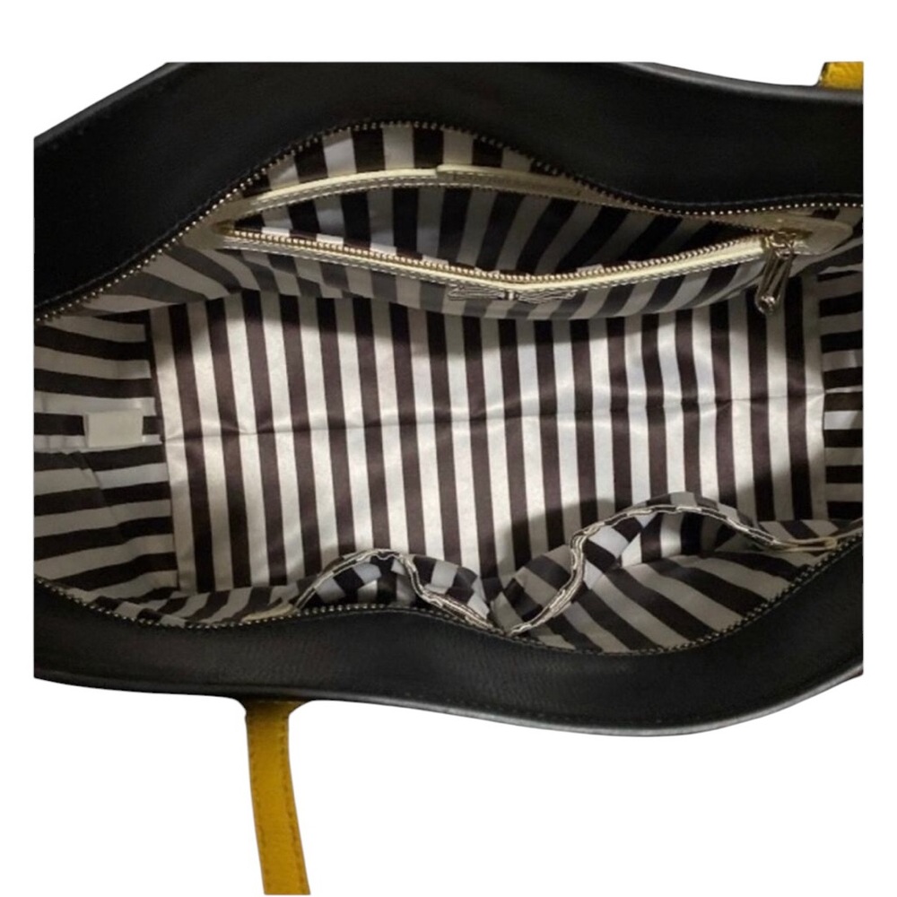 Henri Bendel Rare Blue Leaf Yellow Handles Red Bottom Tote Bundle - Picture 4 of 16